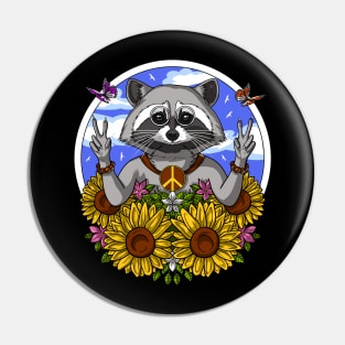 Hippie Raccoon Pin