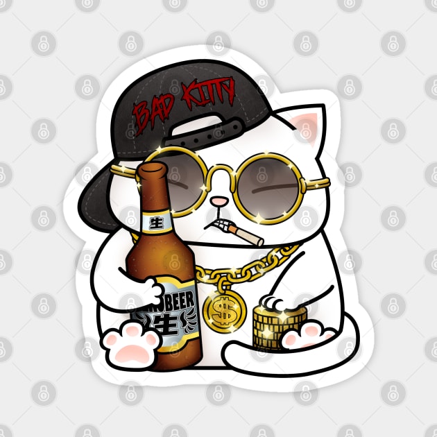 Bad Gangster Chubby Cat Magnet by Takeda_Art