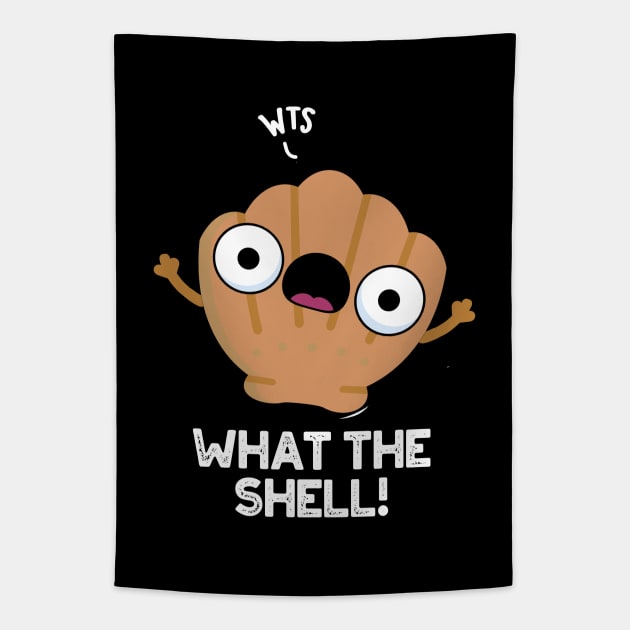 What The Shell Cute Animal Sea Shell Pun Tapestry by punnybone