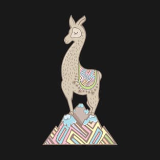 Proud Llama Pattern - Pastel Kids Colors T-Shirt