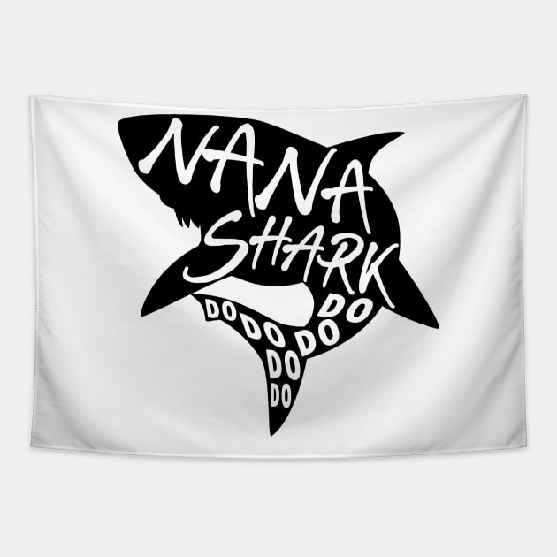 Nana Shark (Baby Shark) - Minimal Lyrics Shirt Tapestry by treszurechest