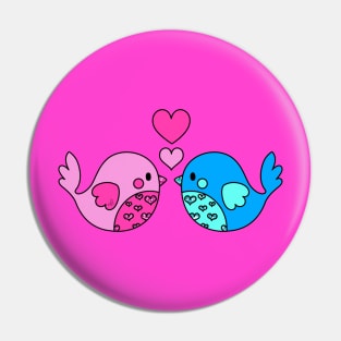 Love Birds (Pink and Blue) - Pink Pin