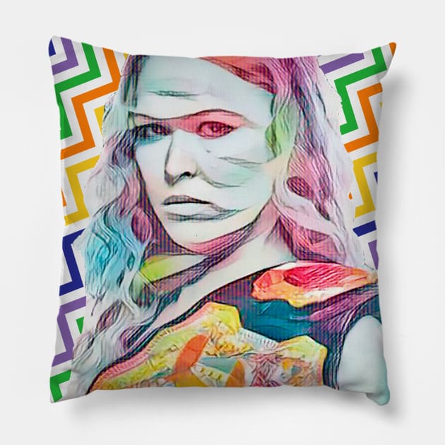 Rowdy Ronda Colorful Pillow by FightIsRight