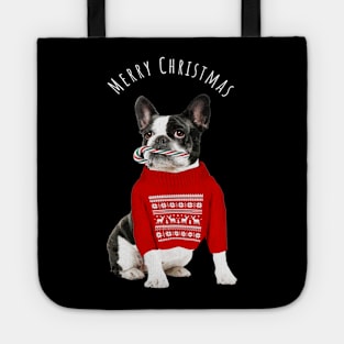 French Bulldog Frenchie Merry Christmas Tote