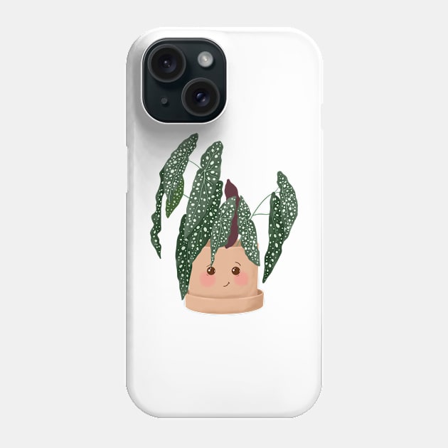 Cute Begonia plant Phone Case by Gush Art Studio 1