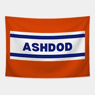 Ashdod City in Israel Flag Colors Tapestry