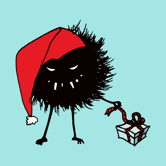 Evil Christmas Bug With Present by Boriana Giormova