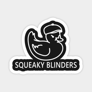 Squeaky Blinders funny cute angry rubber duck quote lettering line digital illustration Magnet