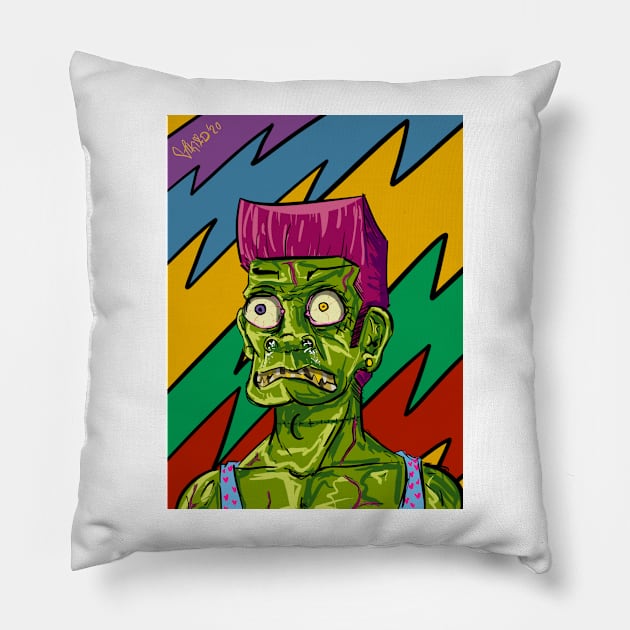 "Frank Stein" FACES COLLECTION Pillow by mikiad