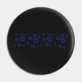 Blue Star of David Pattern Pin