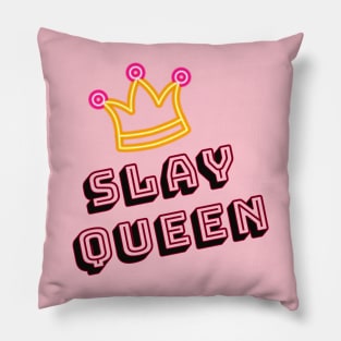 Slay Queen with Crown Pillow