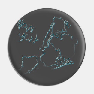 New York city map with bright silhouettes Pin