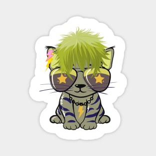 Glam Rock Kitty Cat Magnet