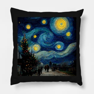 When christmas meets starry nights - conceptual art Pillow