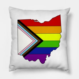 Progress pride flag - Ohio Pillow