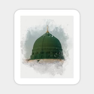 Masjid an Nabawy Watercolor Magnet