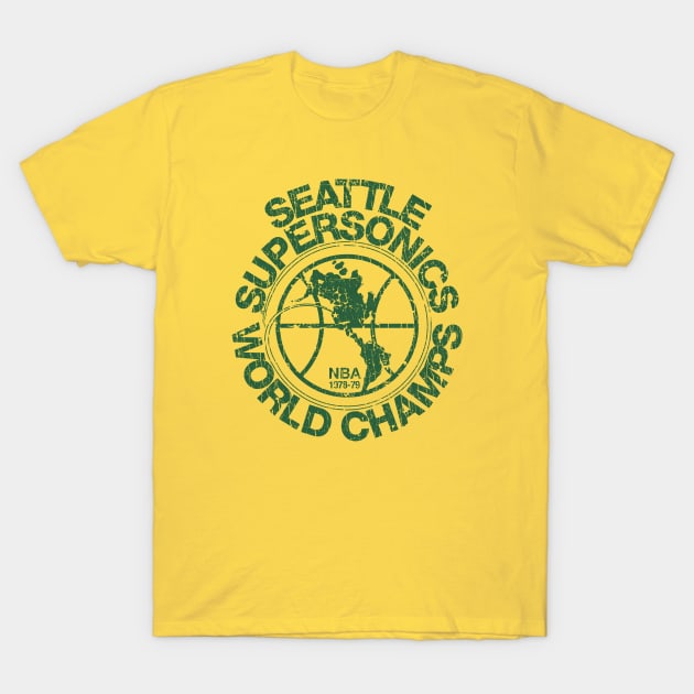 Seattle Sonics Supersonics Retro Basketball Logo Fan T Shirt