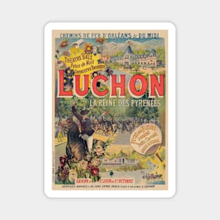 Luchon France Vintage Railroad Poster 1890 Magnet