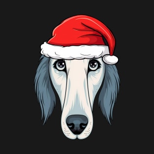 Santa Borzoi Christmas Puppy Dog Lover T-Shirt