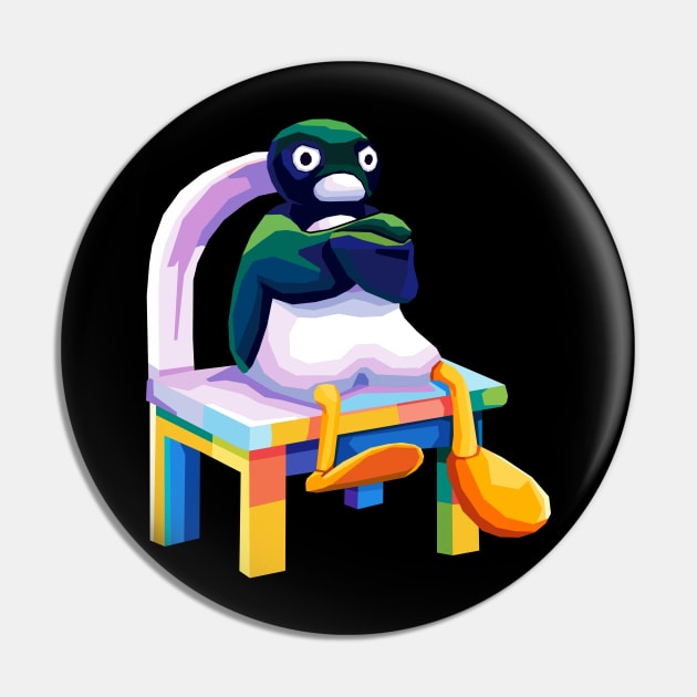 Angry Pingu meme pop art Pin by Kuli art