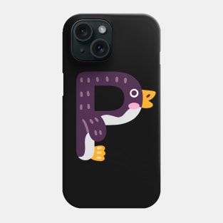 Letter P animal alphabet back to school Phone Case