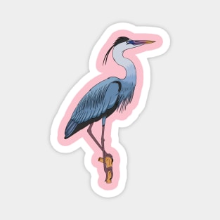 Great blue heron cartoon illustration. Magnet