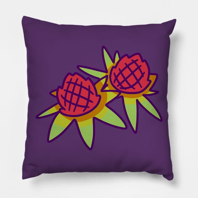 Pineapple Blossoms Pillow by saradaboru