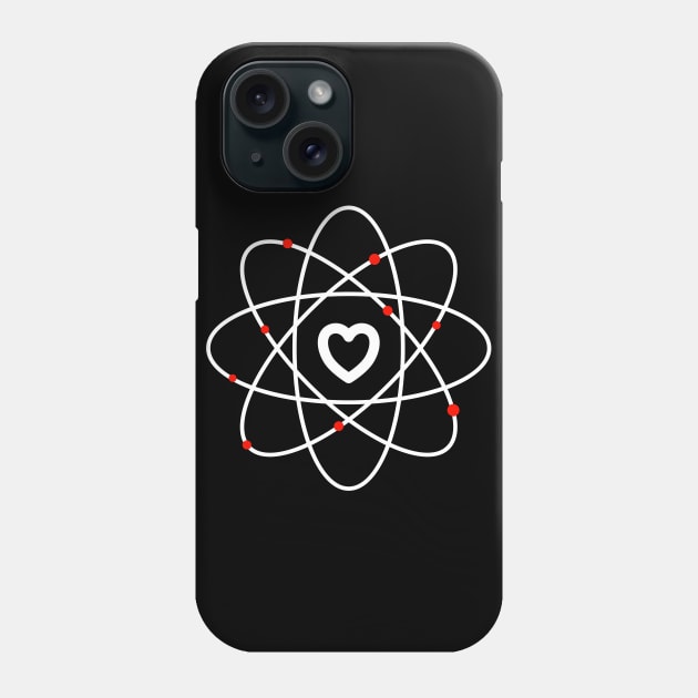 Heart atom with red electrons Phone Case by All About Nerds