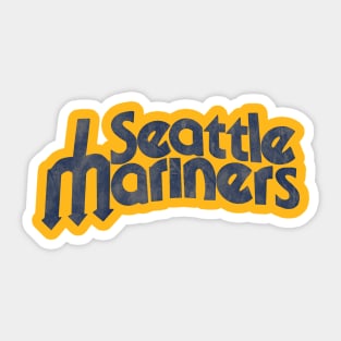 Vintage Running Baseball Player - Seattle Mariners (White Mariners Wordmark)  - Seattle Mariners - Sticker