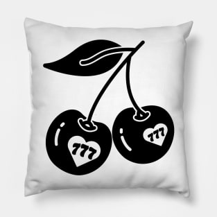 heart shaped 777 cherries Pillow