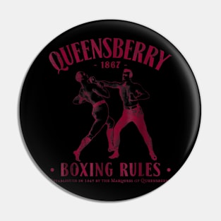 Distressed Vintage Boxing T-Shirt - Queensbury Boxing Rules Pin