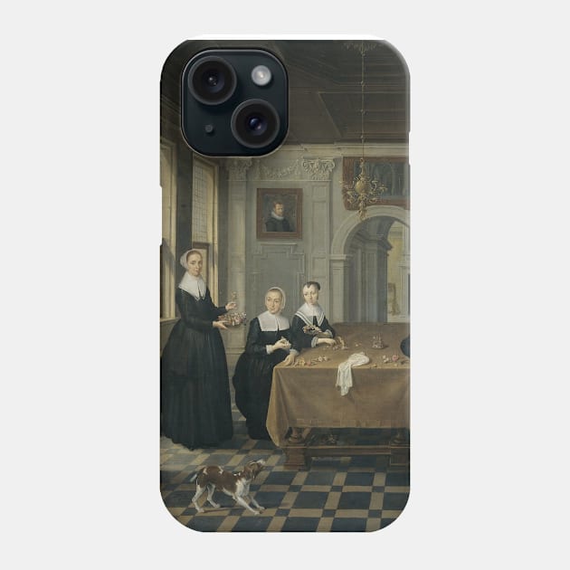 Five Ladies in an Interior by Unknown Artist Phone Case by Classic Art Stall