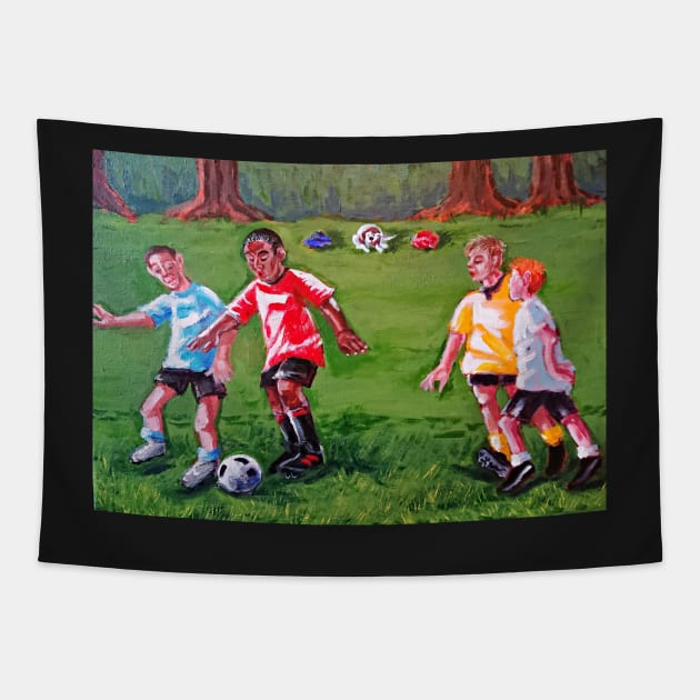 JUMPERS FOR GOALPOSTS Tapestry by MarniD9