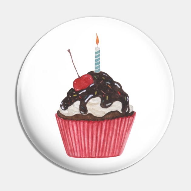 Birthday cupcake Pin by GinaaArts