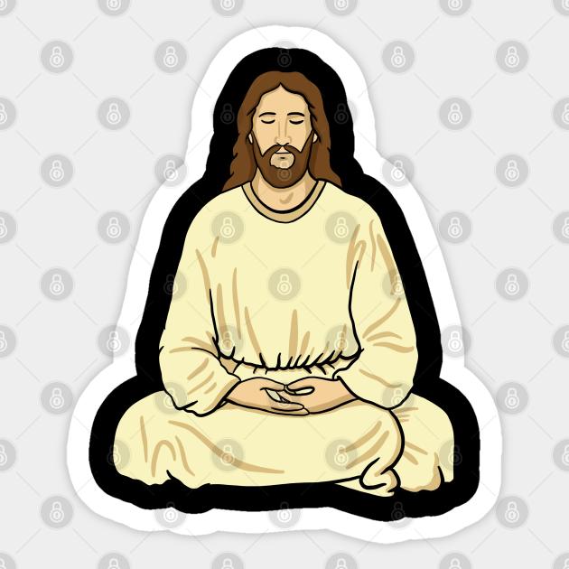 Meditating Jesus - Funny Jesus - Sticker