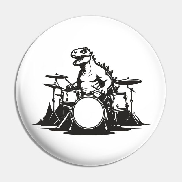 Dino Drummer Pin by aceofspace