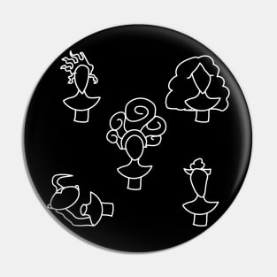 The muses (white outline) Pin