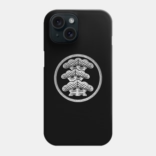 Sankai Matsu Kamon in Silver Foil Phone Case