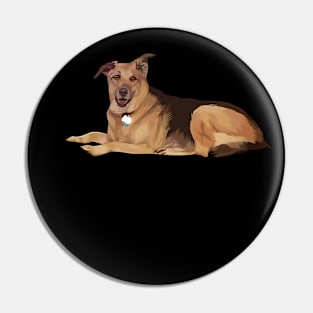 brown dog lovers-vector art Pin