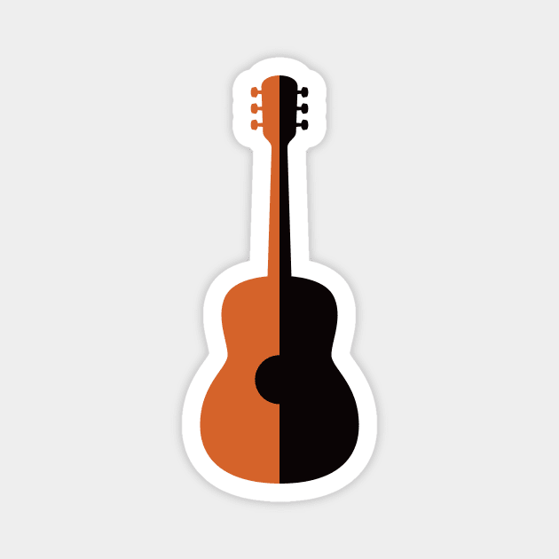 Jazz Rock n Roll Acoustic Guitar Magnet by Inogitna Designs