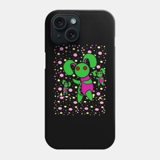 Button Eyes Rabbit on Black Phone Case