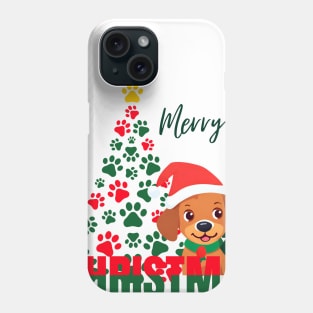 Little dog Christmas tree Merry Christmas ,Brafdesign Phone Case