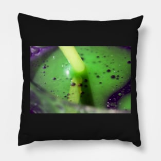 Purple and Green Oil and Water Bubbles Pillow