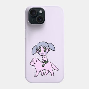 I draw chiyo chan riding her white dog tadakichi-san / azumanga daioh Phone Case