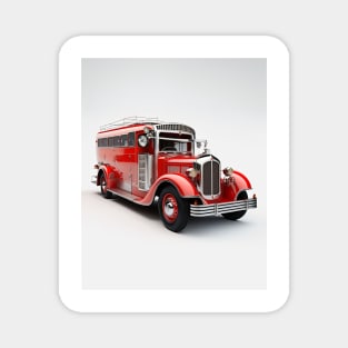 Art Deco Fire Truck Magnet
