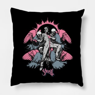 Ghost Retro Style Pink Pillow