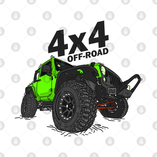 4x4 Off Road Jeep Green by 4x4 Sketch