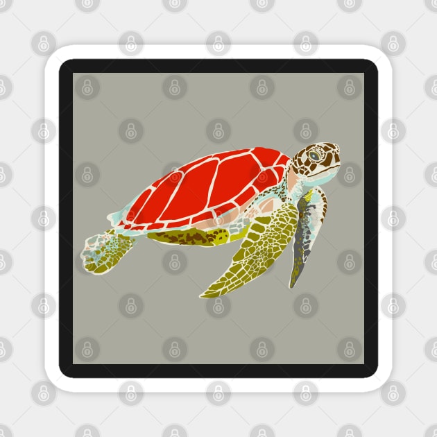 Vintage Sea Turtle Magnet by NattyDesigns