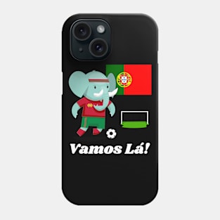 ⚽ Portugal Football, Elephant Scores a Goal, Vamos Lá! Team Spirit Phone Case