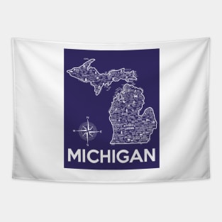 Michigan Map Tapestry